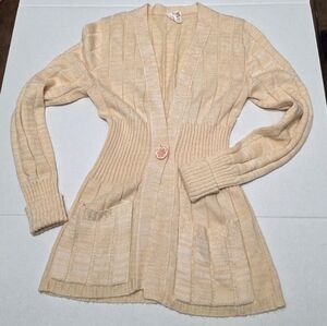 Vintage Fanfare  Cardigan Peach Color Womans Size Small